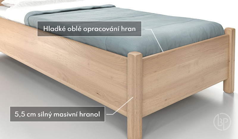 Detail opracování úložné postele Maria